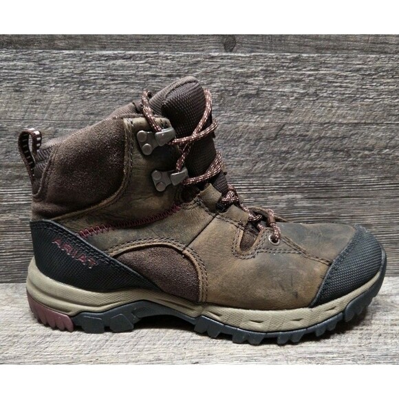 Ariat Skyline Mid H20 Waterproof Lace Up Walking Boots Brown Leather Womens 6.5B - Picture 3 of 16